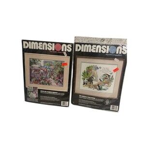 VTG Dimensions Cross Stitch Open Hair Flower Market / The Earth Is Our Home New